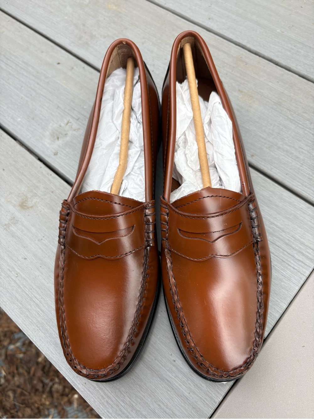 Women's Brown Leather Penny Loafers — Sleek Slip-On Flats